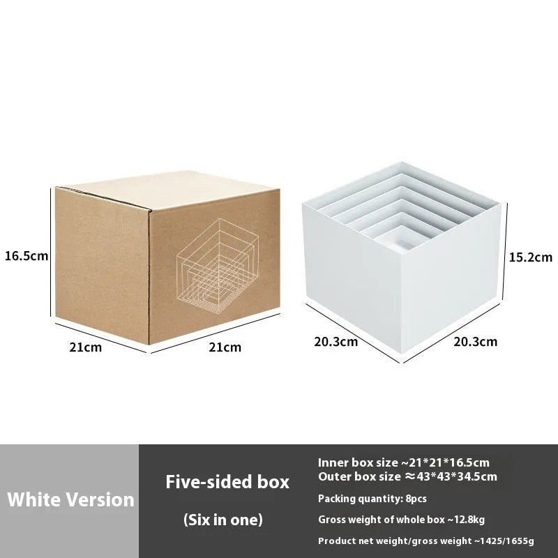 White plastic cube dessert display stand six-piece set for cake and pastry presentation