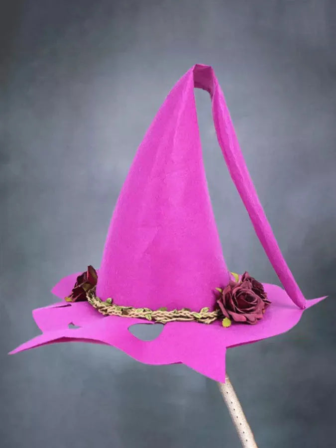 Handmade merino wool felt witch hat, pointed, 36x39cm, Halloween cosplay costume, five colours