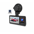 G50 black dashboard camera with 3-inch touchscreen display mounted on car windscreen
