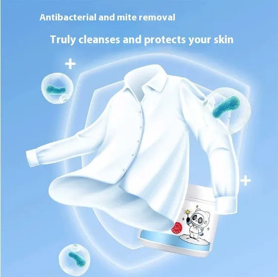 Bottle of biological enzyme active oxygen bubble laundry detergent powder for stain removal.