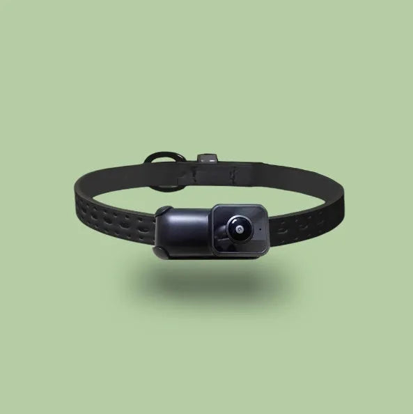 Black wifi camera neckband wireless recorder showing compact design with TYPE-C port for charging.