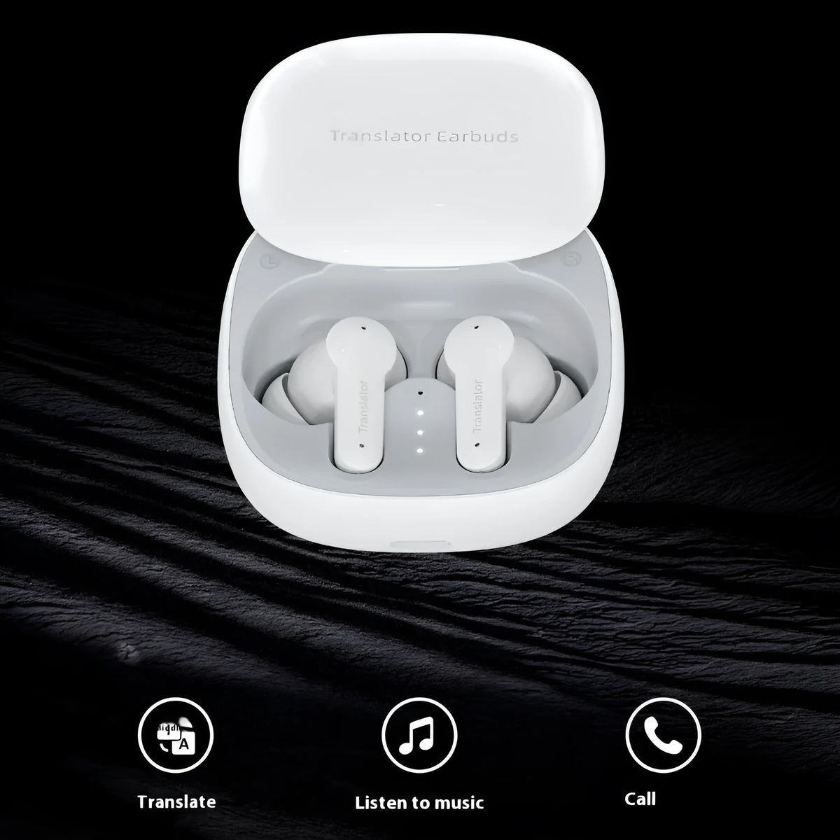 White M3 Smart Bluetooth Translation Headphones with 144 language support and 35dB noise reduction