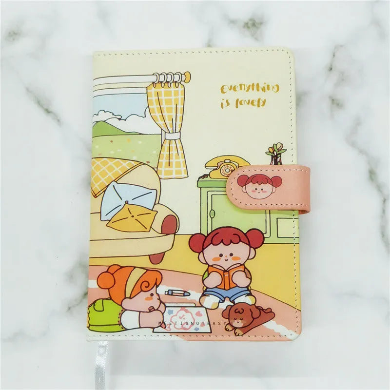 A5PU colour page hand ledger notebook with thread binding and 180 Daolin paper sheets