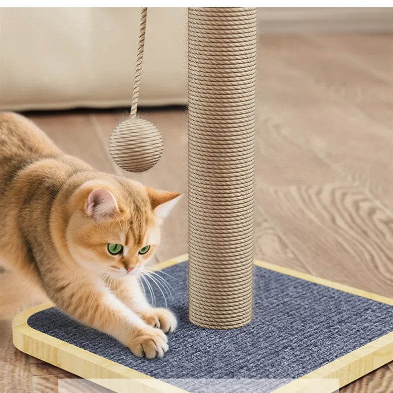 Scratch-resistant cat climbing frame with hanging ball, pine and multi-layer board