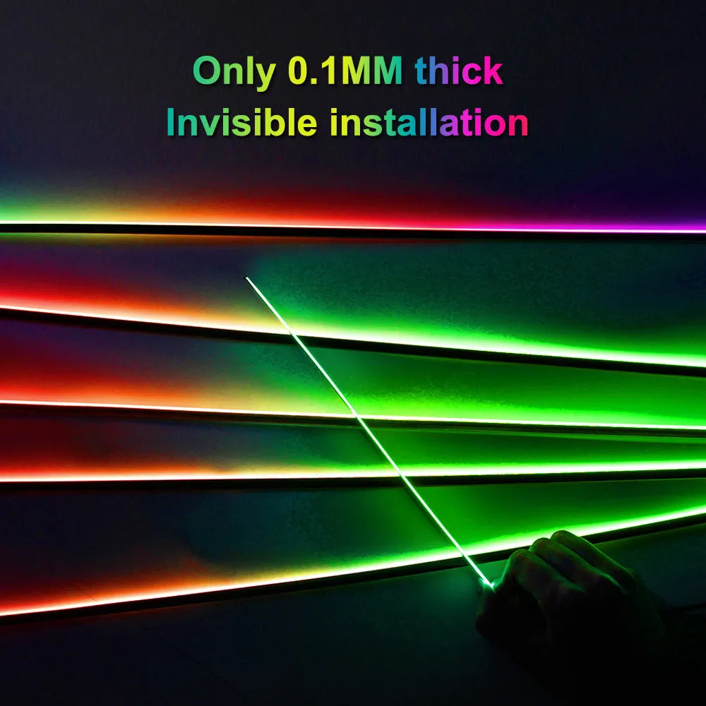 18in1 hidden LED streamer dynamic car ambience light acrylic 12V general vehicle interior