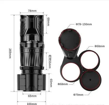 Black ABS car water cup holder with a retractable adjustable base on a car centre console.