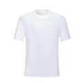 Cotton slim fit T-shirt with round neck and short sleeves in black or white