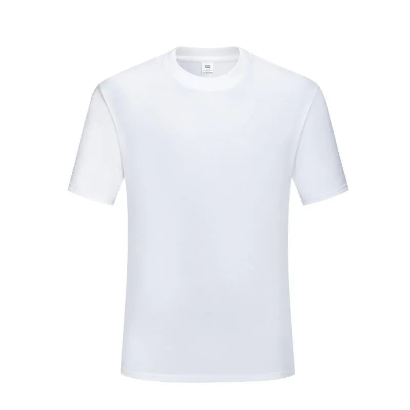 Cotton slim fit T-shirt with round neck and short sleeves in black or white