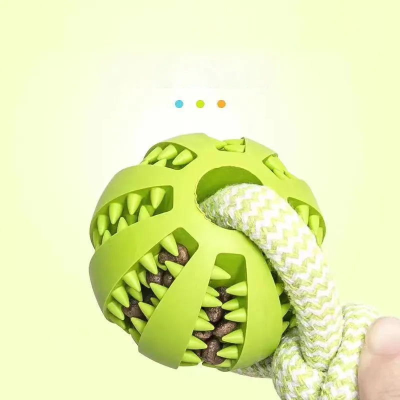 Blue interactive TPR and cotton rope dog toy for small dogs, 36x6x6 cm