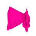 Women's single-shoulder suspender tube top high-waist one-piece swimsuit in solid colour