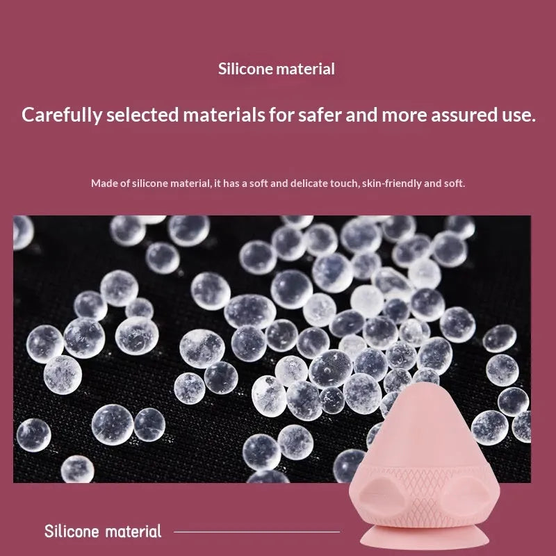Fitness Meridian silicone massage ball 32x75mm in pink on a light surface