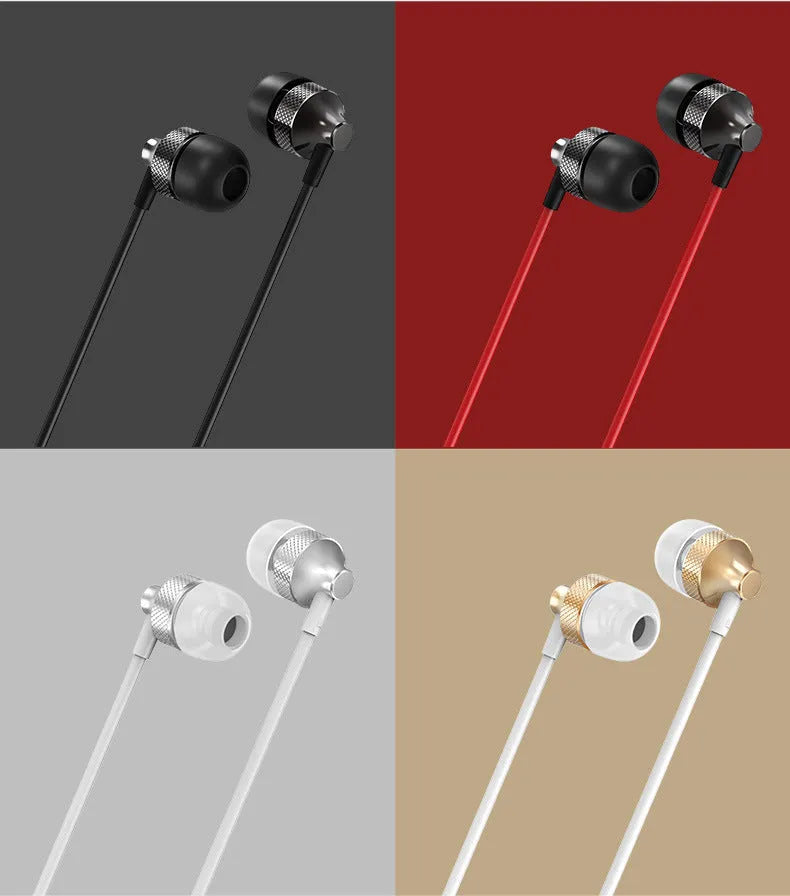 Auricular Metal Fever heavy bass in-ear headphones in copper metal with wheat cable