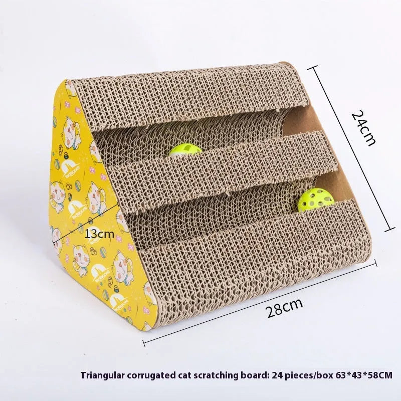 Corrugated paper cat scratch board in simple style design for feline claw grinding