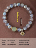 8mm moonstone women's bracelet with Thousand-Hand Kwan-yin mouse zodiac design and electroplated finish