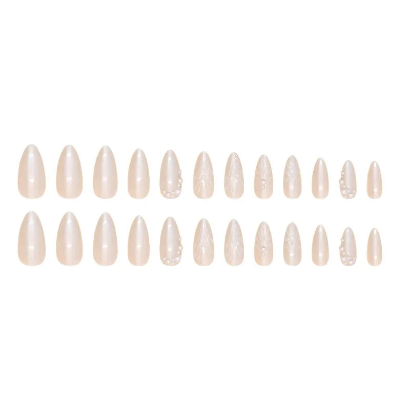 Pearl Fairy Wear Nail Diamond Type 24 pieces in Z959 fairy pure white glue colour on nails