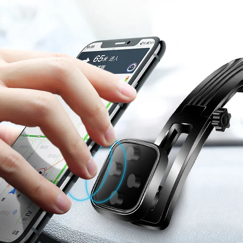 Car centre console magnetic suction cup bracket universal plastic phone holder black colour on dashboard