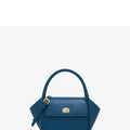Winged shape leather tote handbag with a buckle and cross-body strap in cow leather