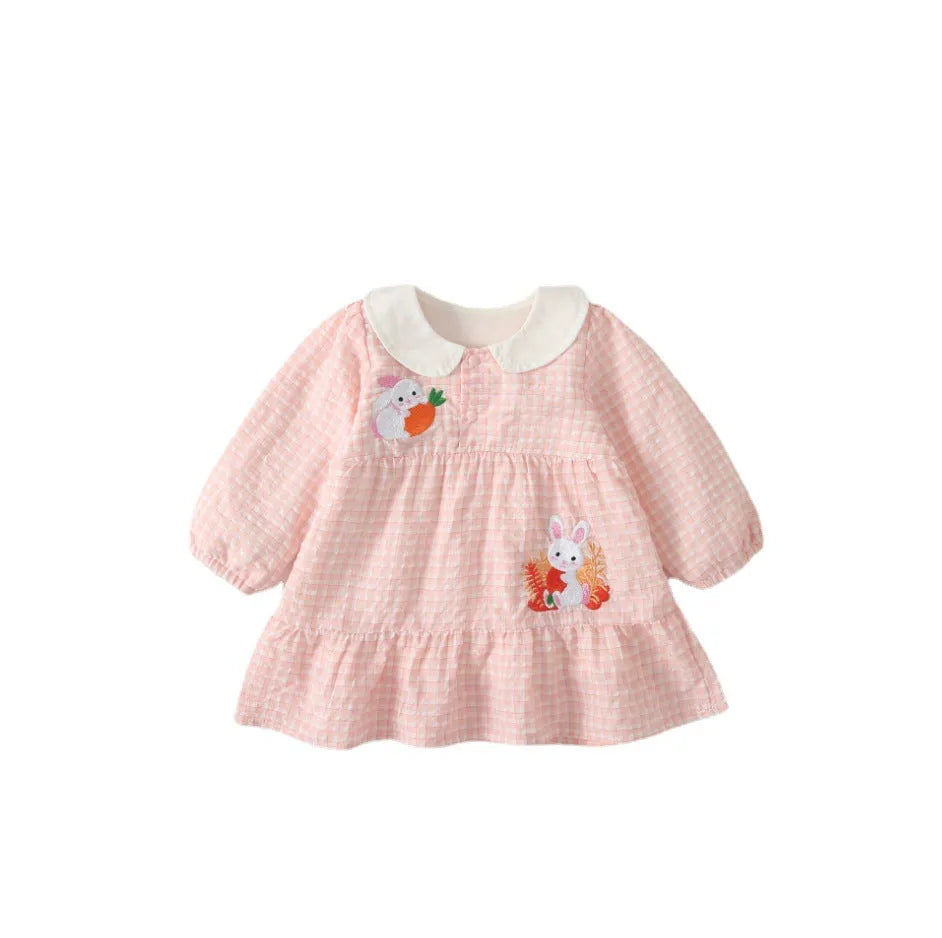 Infant baby cute outdoor top in pink, cotton cartoon print, suitable for height 66cm to 90CM
