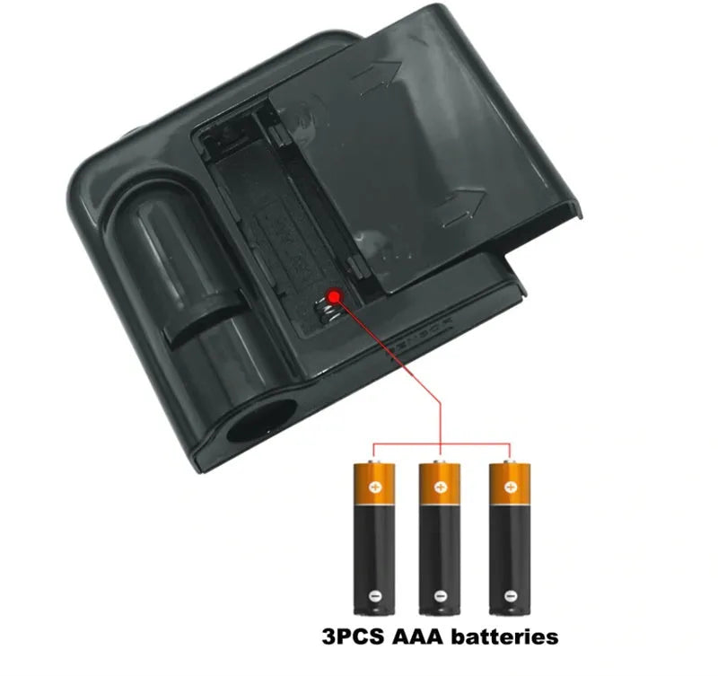 Two black wireless car LED welcome door projection lights with 3D logo display, plastic housing