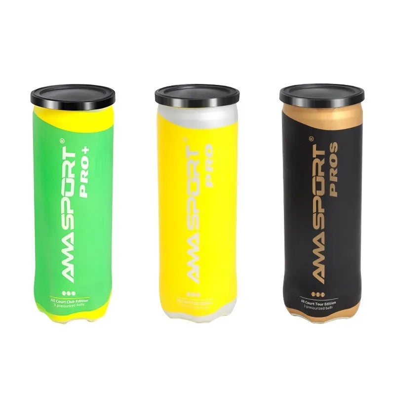 Cage plate tennis training balls in black, green and yellow colours for sports practice