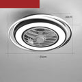 Tieyi LED ceiling fan light 55cm in black white finish with three fan blades and acrylic light cover