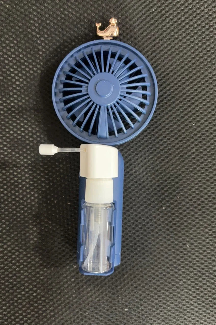 Personalised plastic nozzle fan in apricot colour with USB charging port