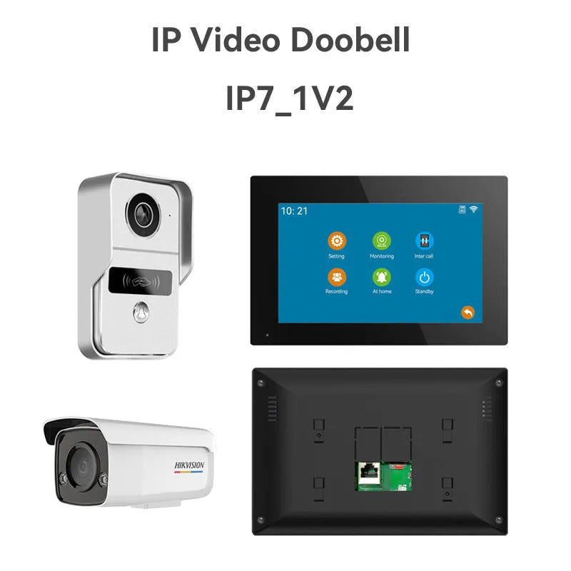 10-inch video intercom doorbell system with 1080P camera and colour HD display for home security