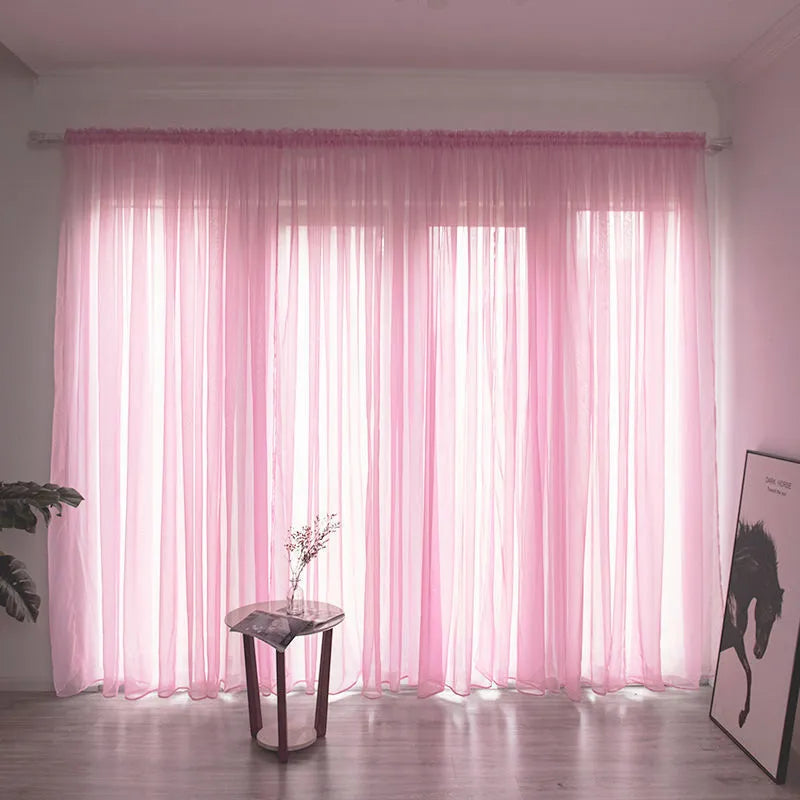 Cotton gauze curtain for balcony with 2.7m drop in solid colour option