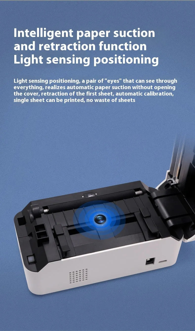 Thermal Express TDL401H compact thermal printer with Bluetooth and USB ports
