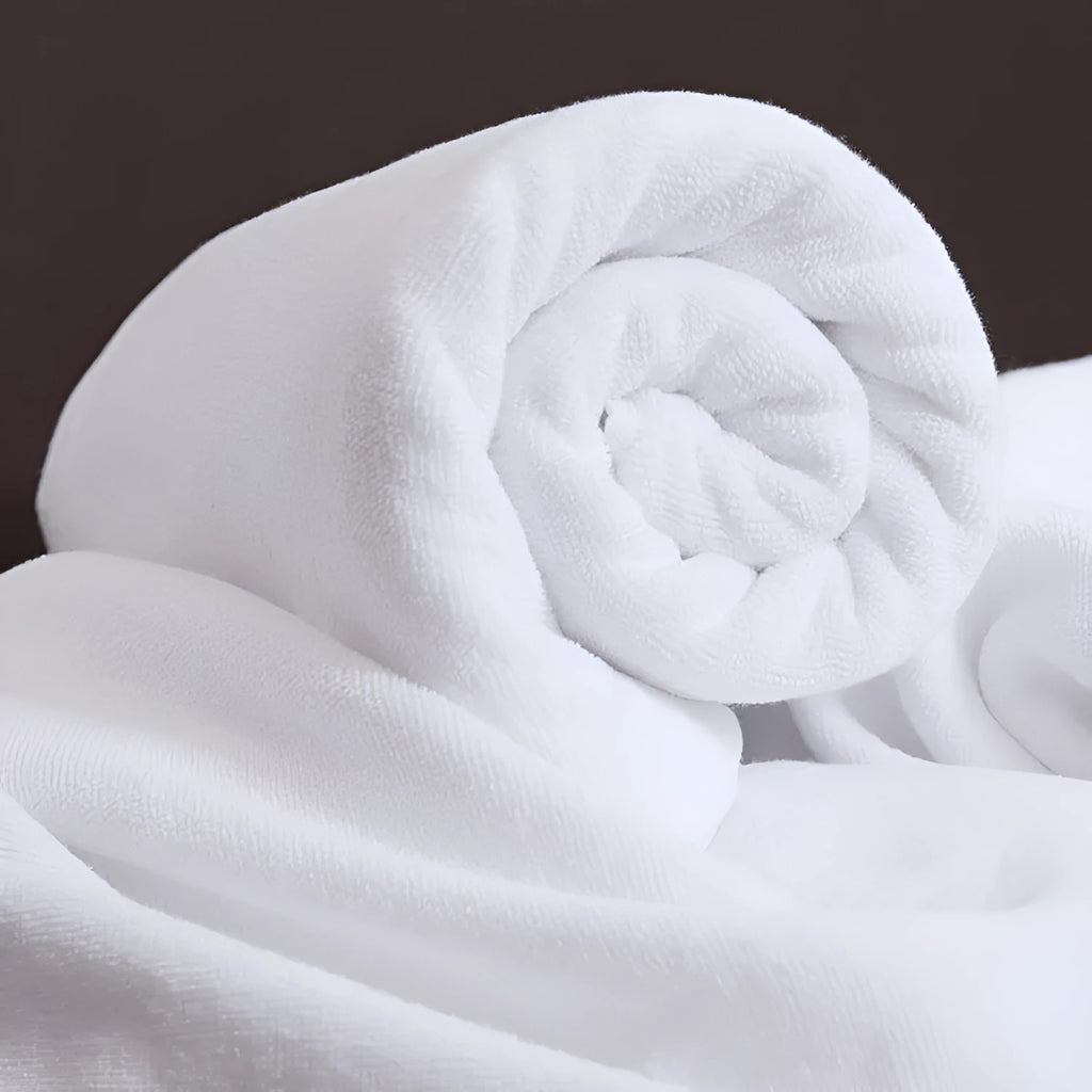 White cotton bath towel thickened absorbent 21 strand yarn plain weave 70x140cm
