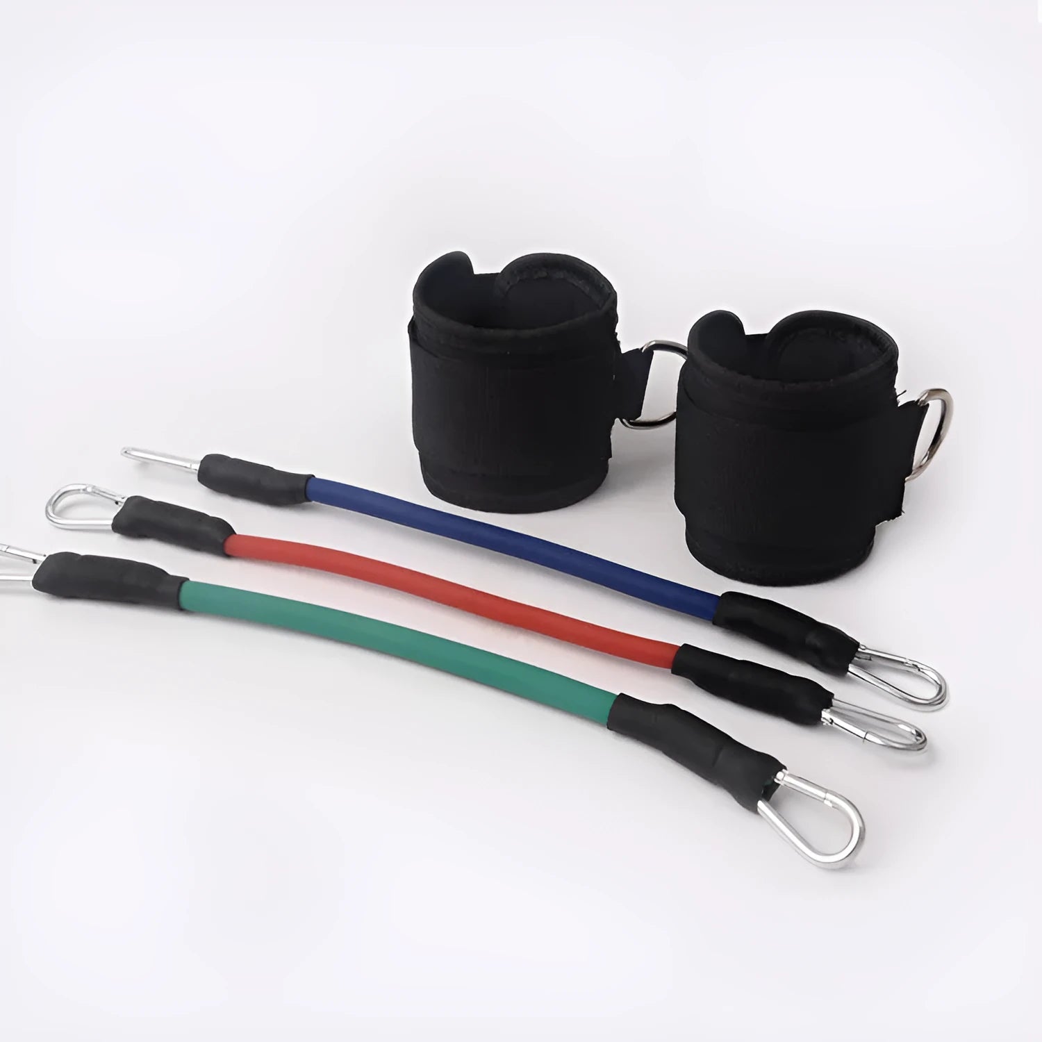 Black Taekwondo training pull rope set for leg strength and explosive force development