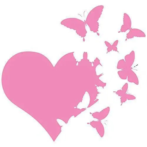Butterfly car decoration sticker in six colours with 15cm square plastic design