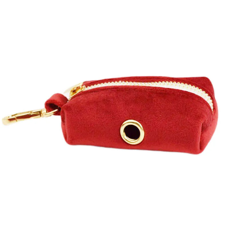 Dog wearing cloth collar, leash, vest with decorative bow accessory set