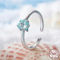 Silver conch open ring for women with electroplated finish in BSR672-E colour