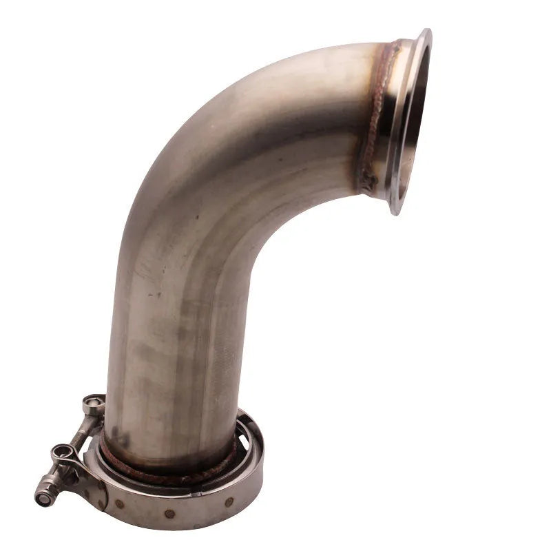 Stainless steel V-clamp plumbing fitting for downpipe connections