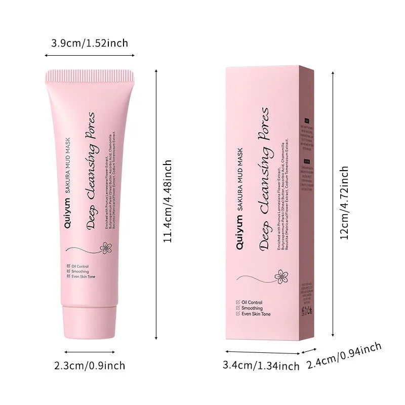 30g cherry blossom mud mask sachet for facial cleansing, hydration and moisturisation