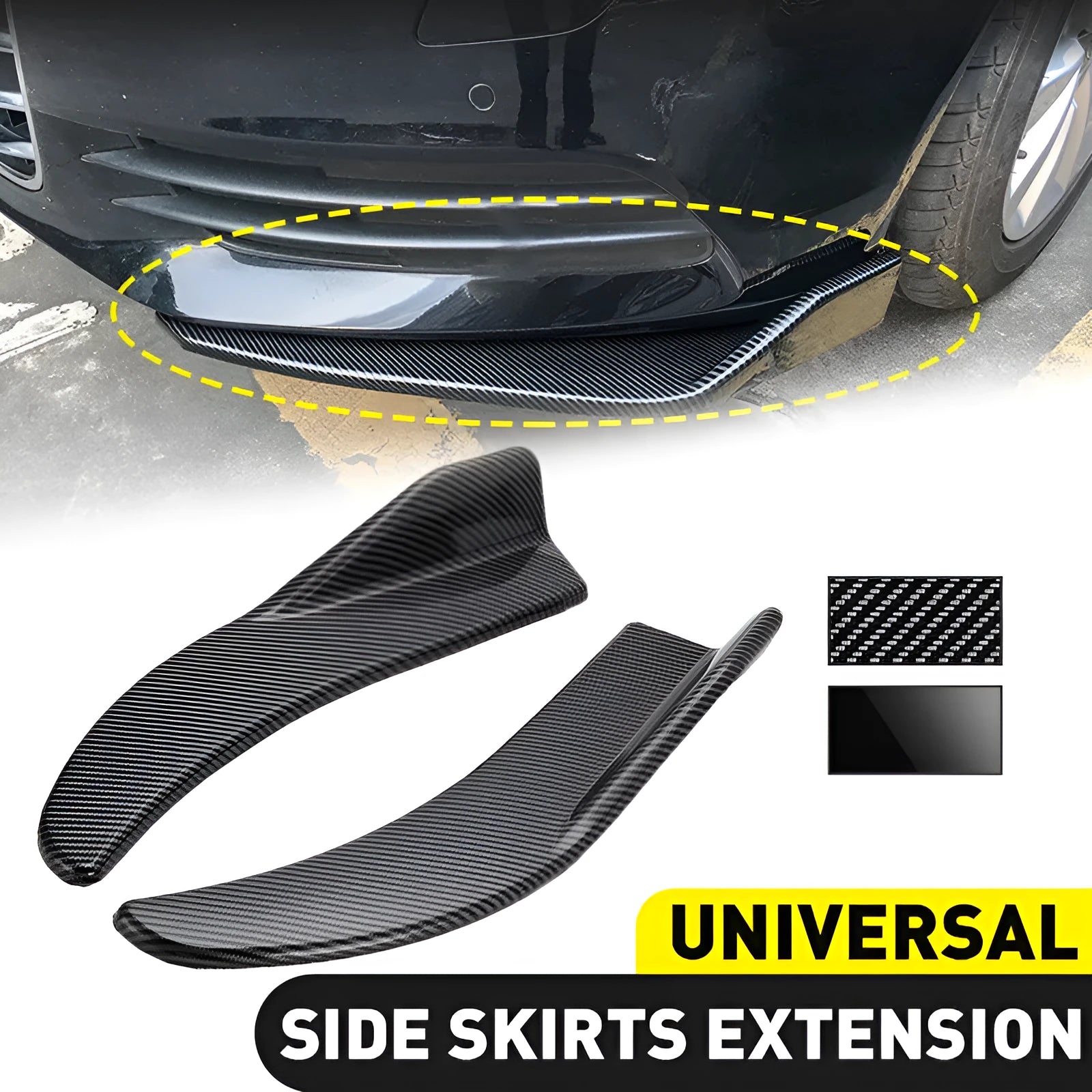General Motors vehicle front and rear carbon fibre deflector light set with screws