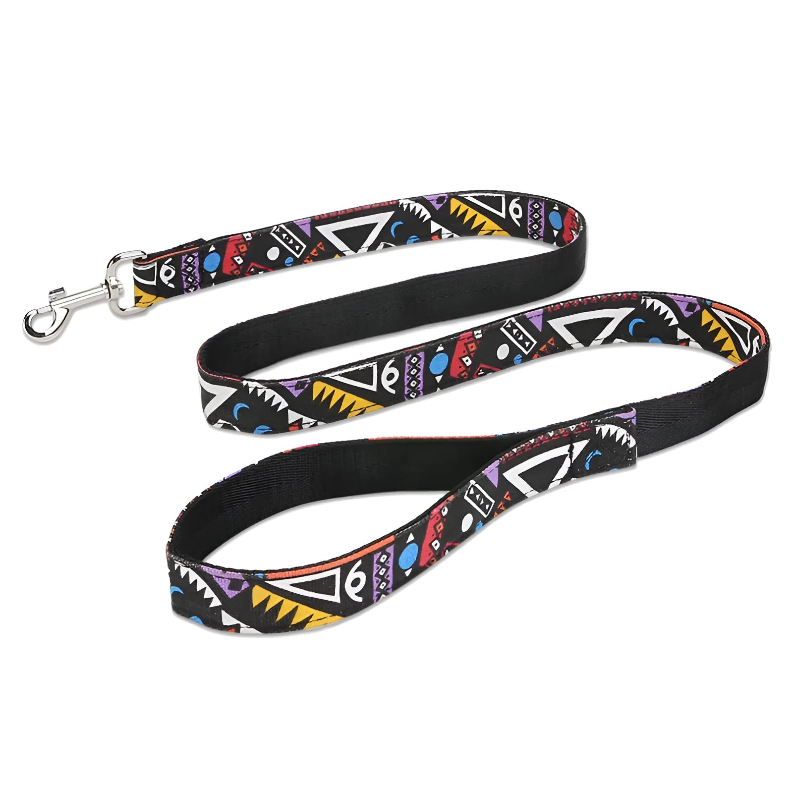 Black Christmas pet traction rope with plaid stripe pattern, 120cm imitation nylon extension strap