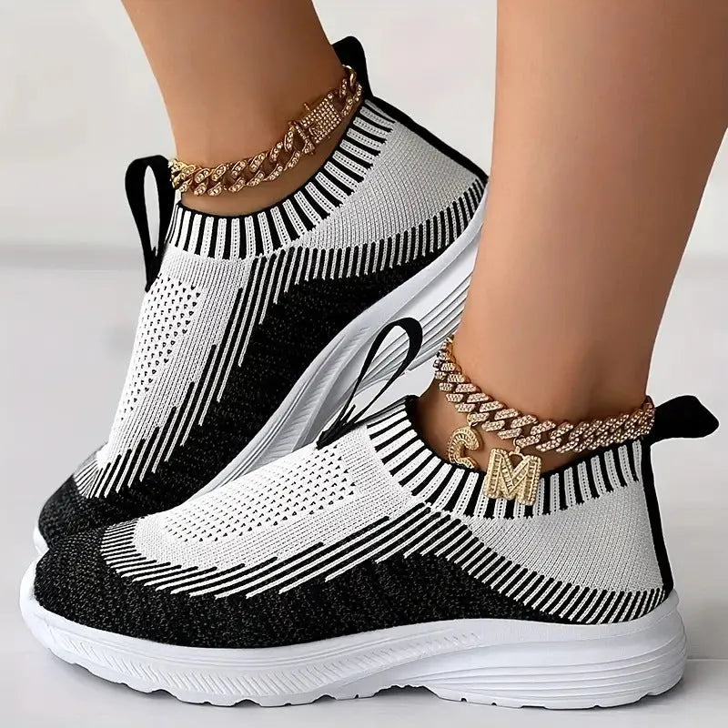 Women's casual sports shoes mesh upper solid colour lace-up trainers black green orange purple sizes 36-43