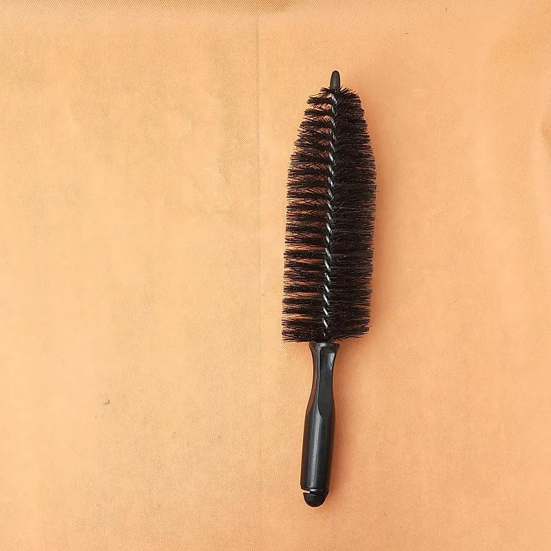 27cm car wheel brush with PP handle and soft PP bristles in black or grey for wheel hub cleaning