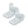 White POM walker sled foot mat glide plate accessory, one pair shown
