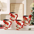 Christmas couple ceramic mug with cartoon pattern, 401-500ml capacity, household cup set