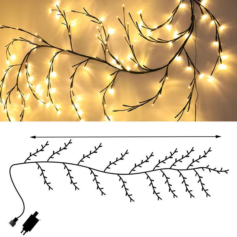 Warm white LED tree light with PVC housing for decorative rattan arrangements