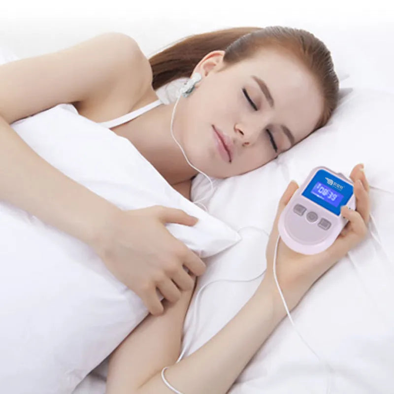 HSM04 white low frequency pulse therapy sleep device with USB port, 180mm long
