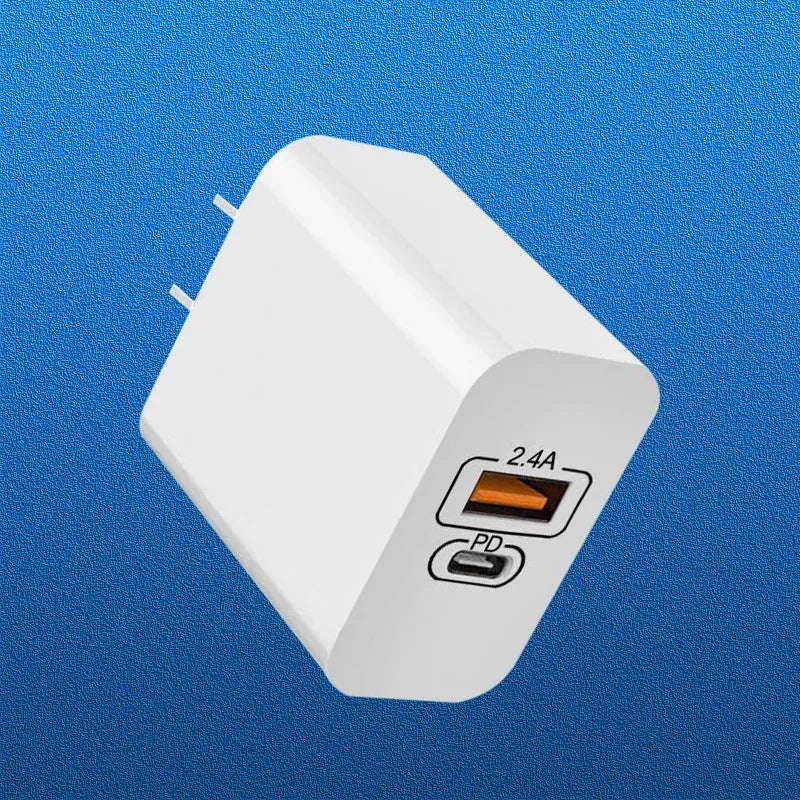 Travel charger for Android phones with fast charge PD interface and international plug options
