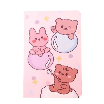 Cartoon A5 notebook with 30 sheets showing colourful character illustrations on cover