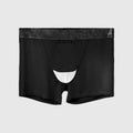 Men's solid colour ice silk nylon boxer shorts on a mid-waist, shown in multiple colour options.
