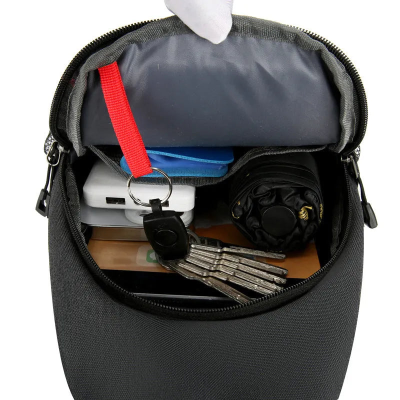 Men's Oxford cloth crossbody shoulder bag in black with large capacity for travel and daily use