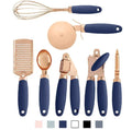 Stainless steel 7 piece kitchen gadget set with multiple bottle openers and can opener