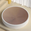 Round green cat scratching board with corrugated cardboard surface, 55cm diameter